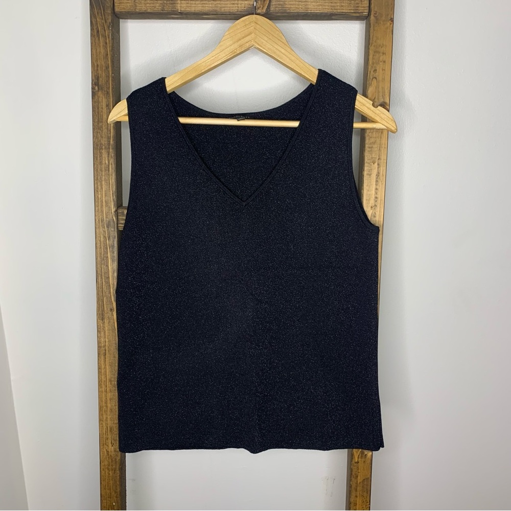 Talbots Black Shimmer V-Neck Tank